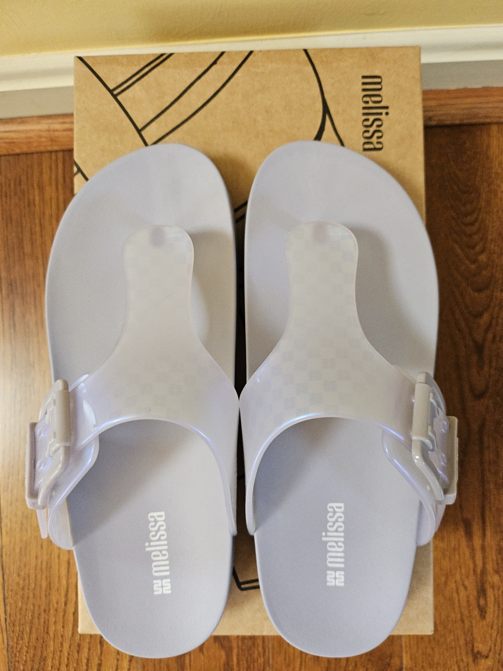 Melissa Lavende Jelly Buckle Slide Sandals